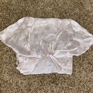 Cream and Red Floral Tops
